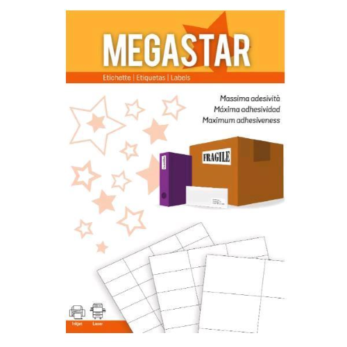 MEGASTAR CONF 1600 ETICHETTE ADESIVE 99X34 mm BIANCO